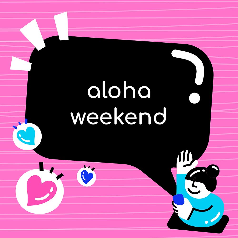 Aloha weekend Instagram post template, editable design