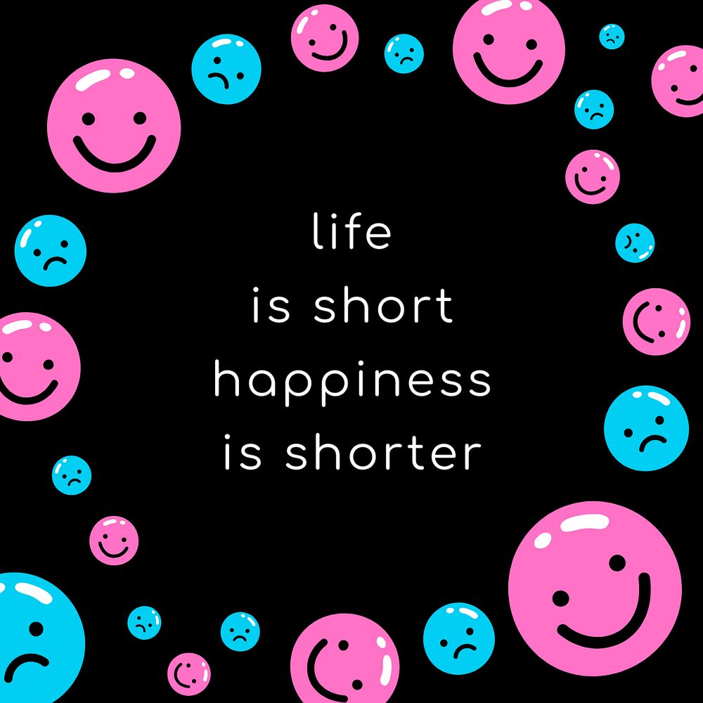 Happiness quote Instagram post template, editable design