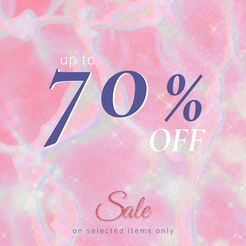 Pink sale Facebook ad template, editable text