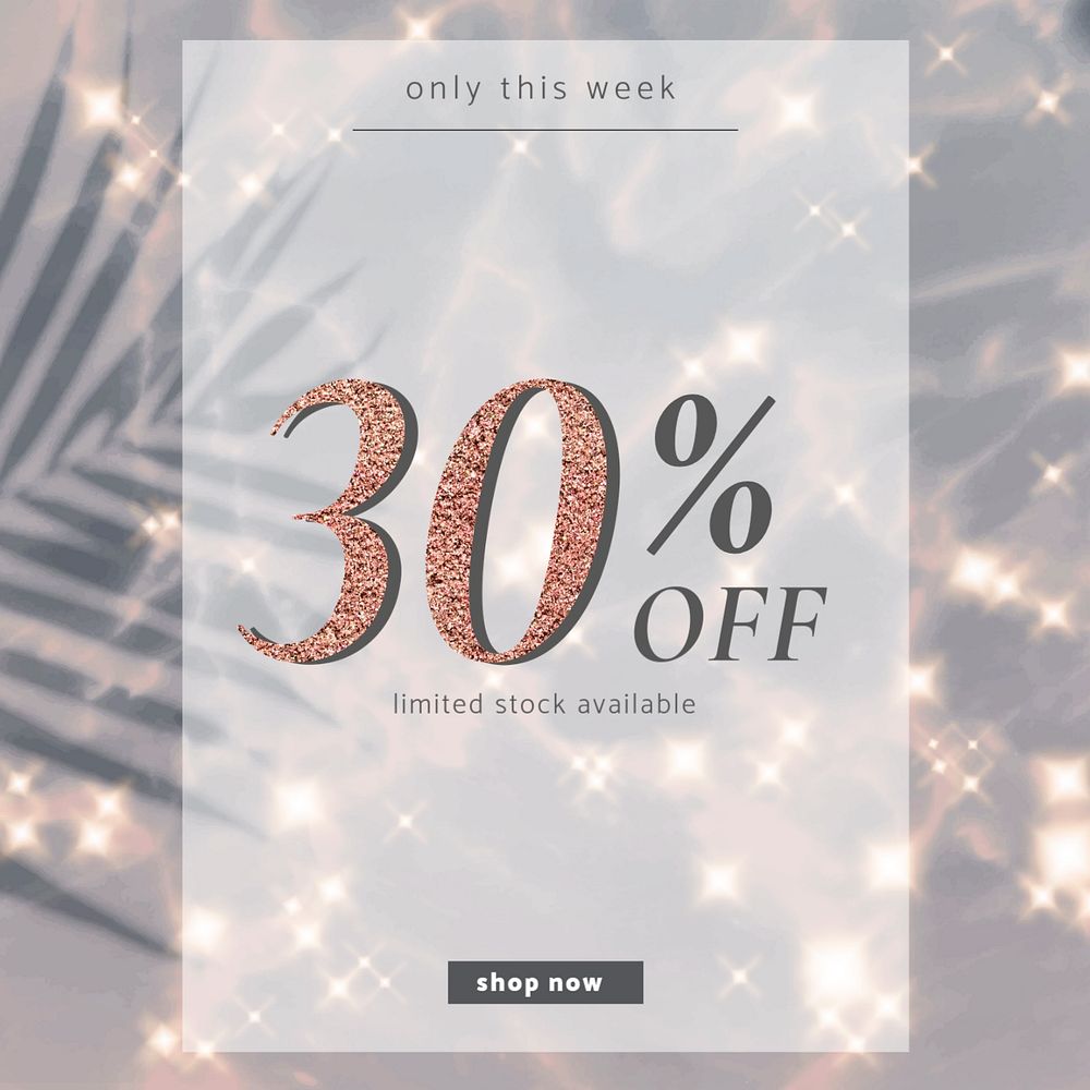 Aesthetic sale Facebook ad template, editable text