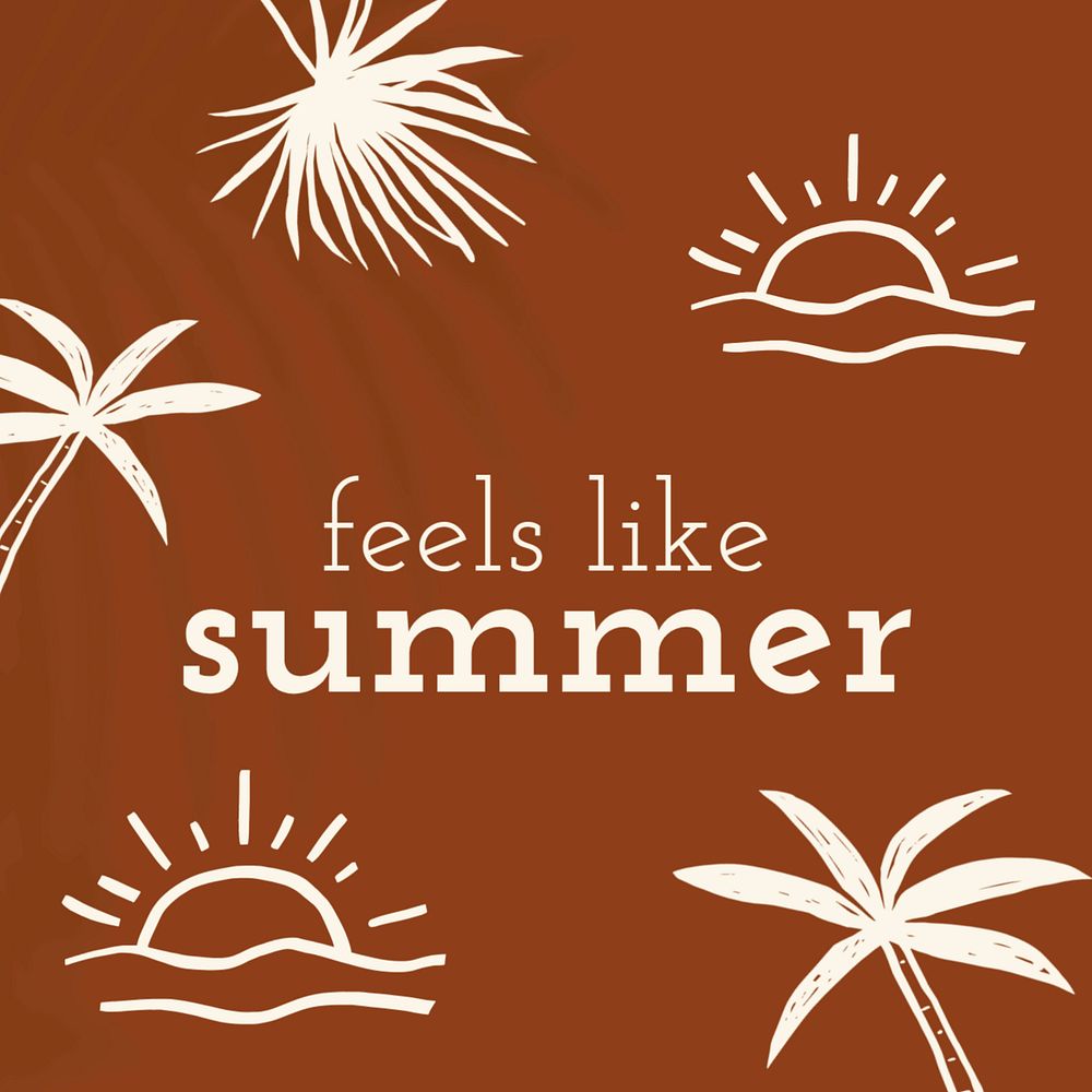 Summer doodle Instagram post template, editable design