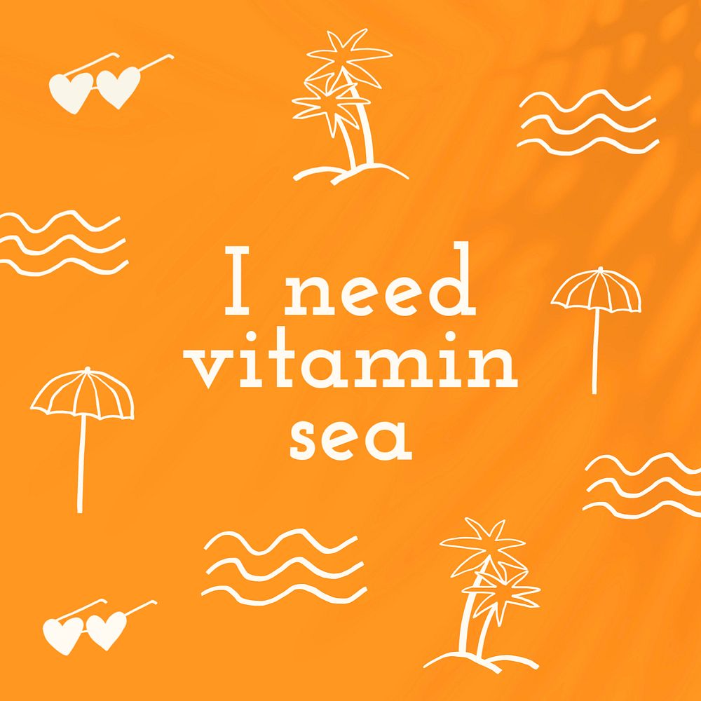 Vitamin sea Instagram post template, editable design