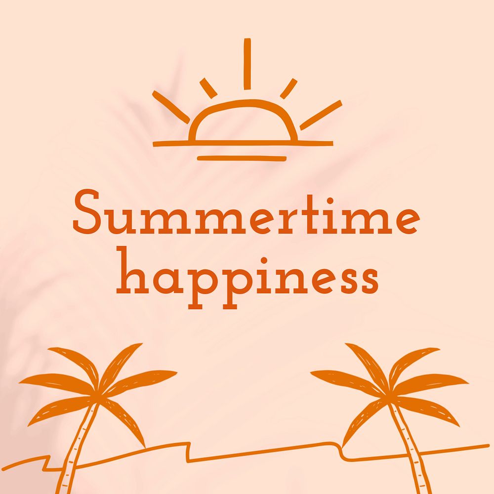 Summertime happiness Instagram post template, editable design