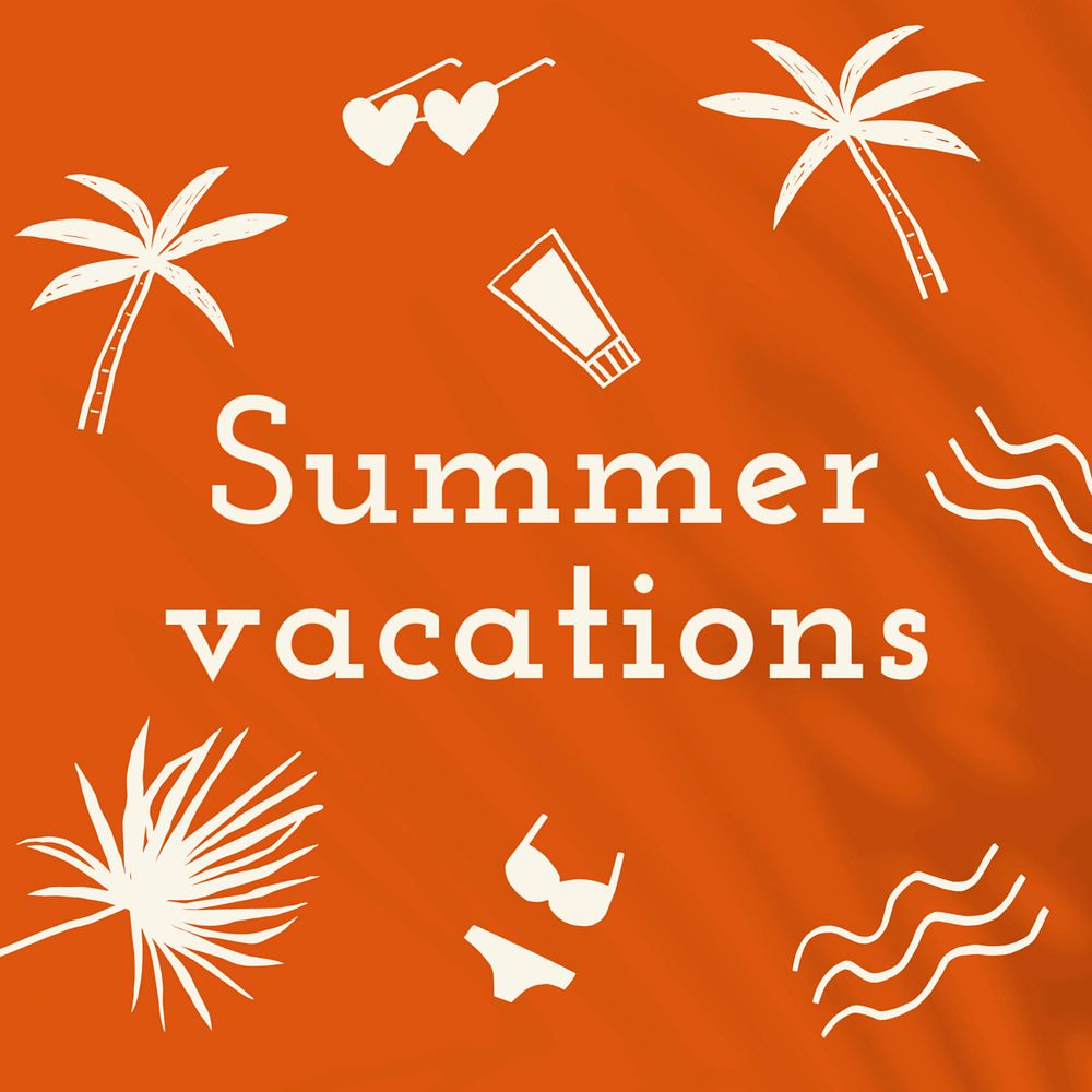 Summer vacations Instagram post template, editable design