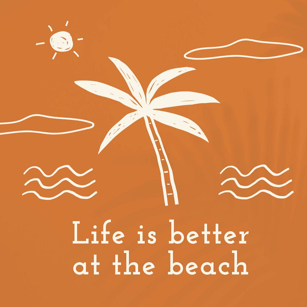 Summer beach Instagram post template, editable design