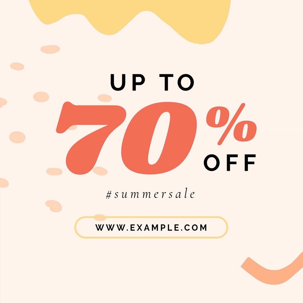 Memphis sale Instagram post template, editable design