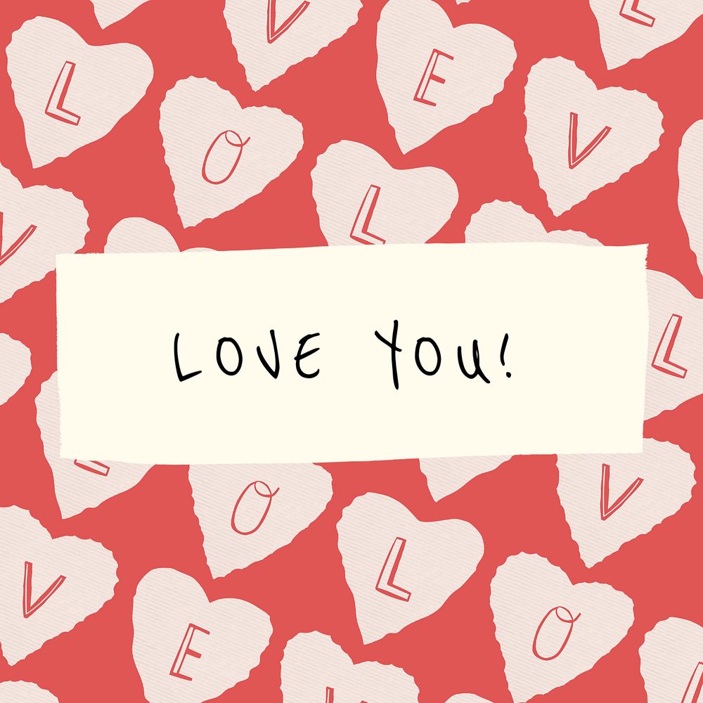 Love you Instagram post template, editable Valentine's design