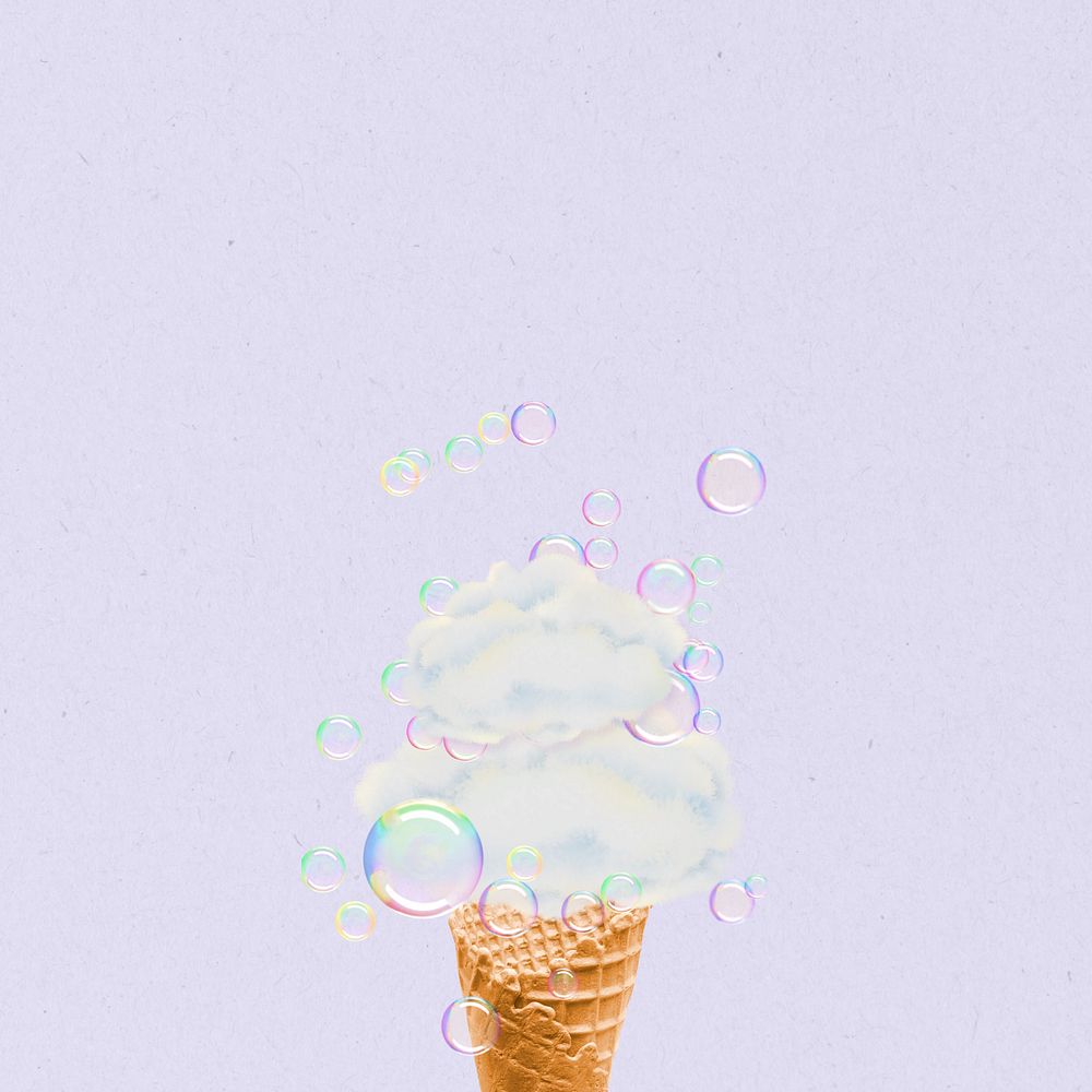 Aesthetic ice-cream purple background