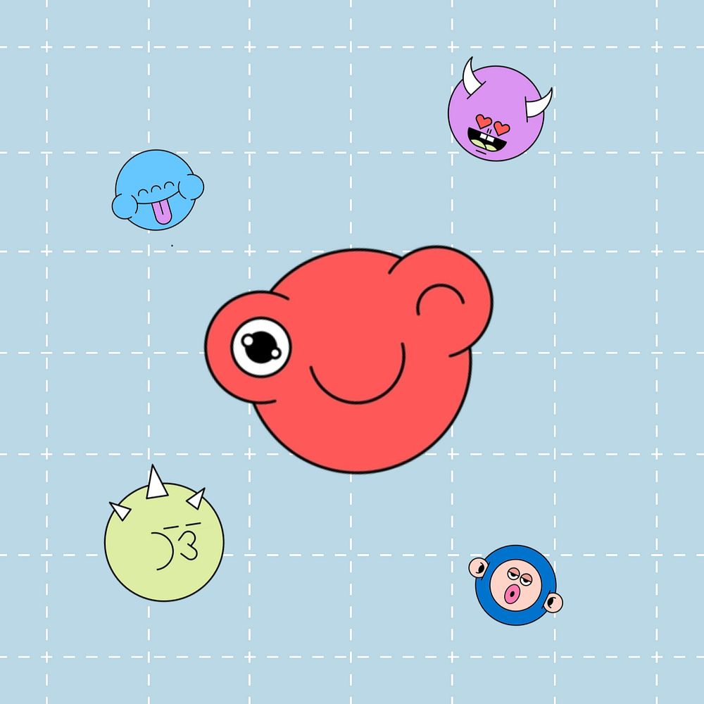 Monster grid emoticons background