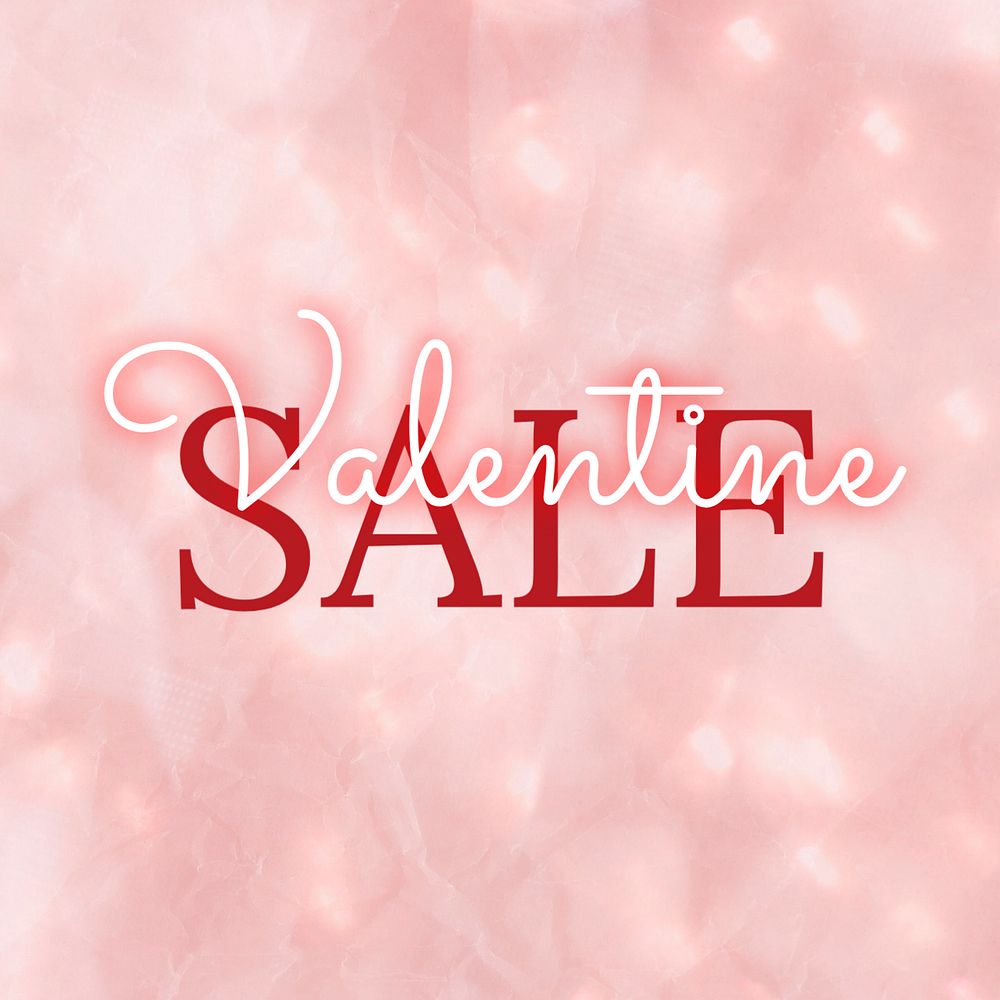 Valentine's day sale Facebook ad template, editable text