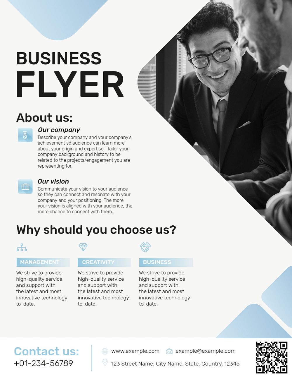 Modern business editable flyer template