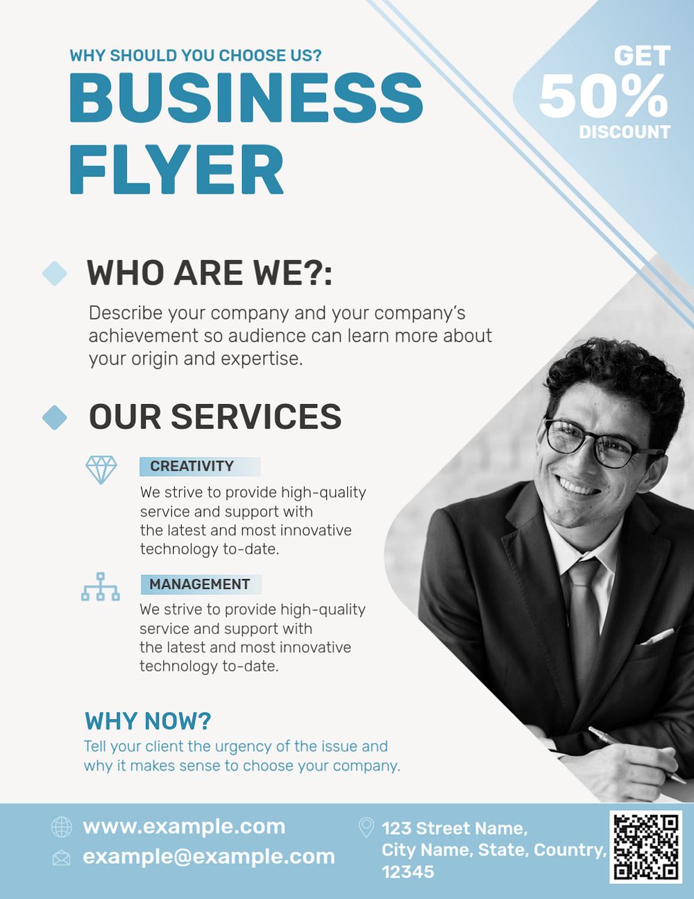 Modern business editable flyer template