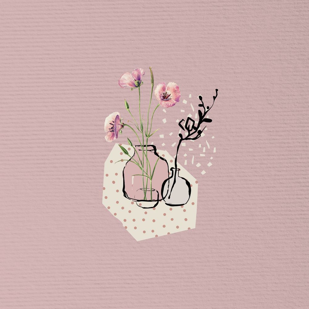 Pink flower vase background