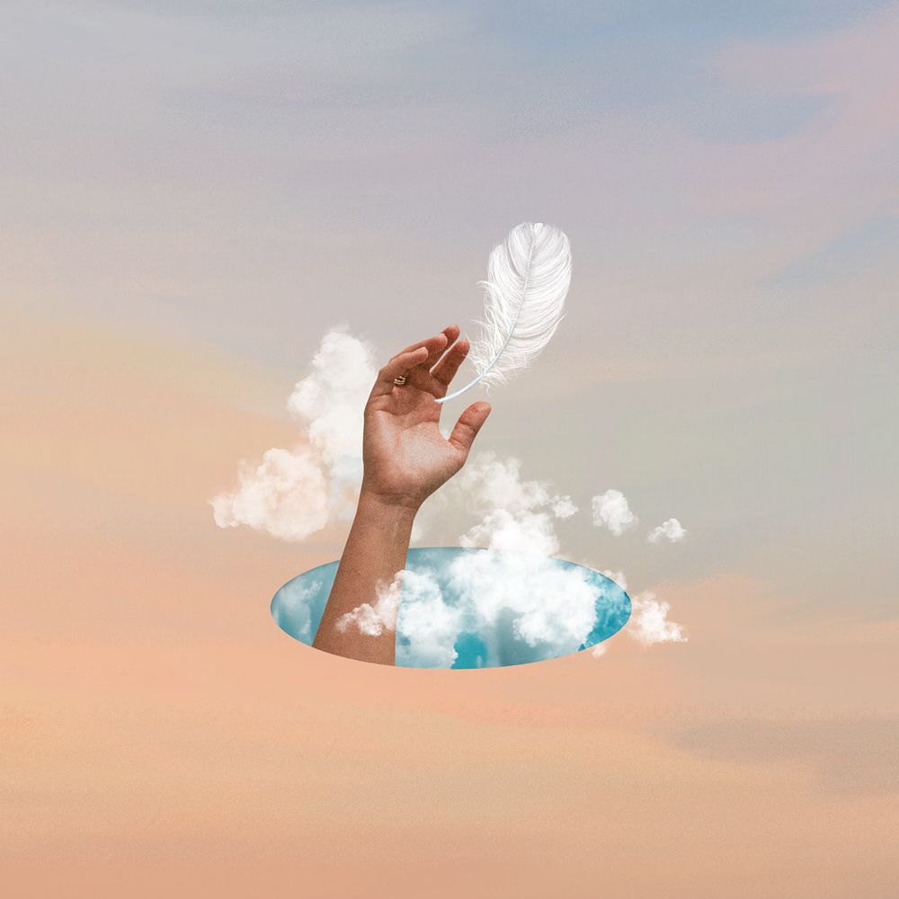 Aesthetic hand gradient background, sky portal design