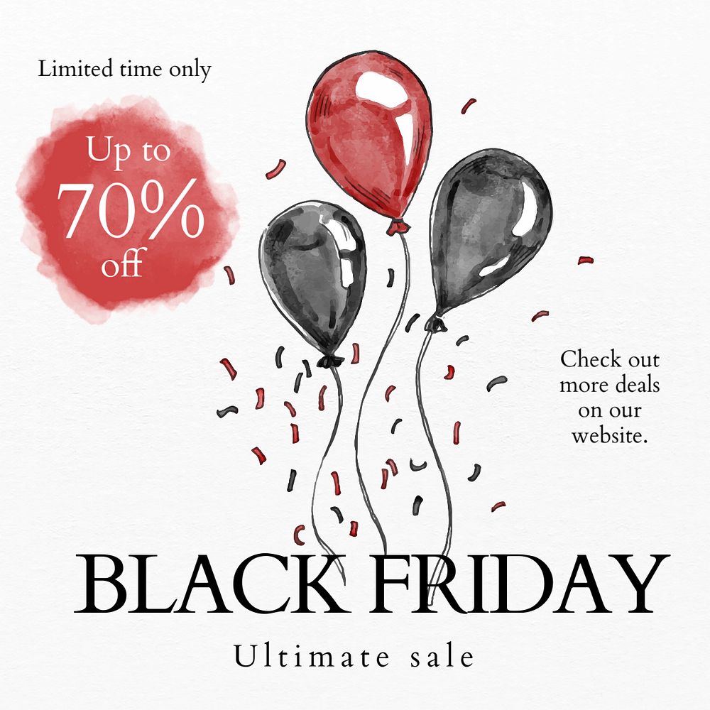 Black Friday sale post template, editable social media