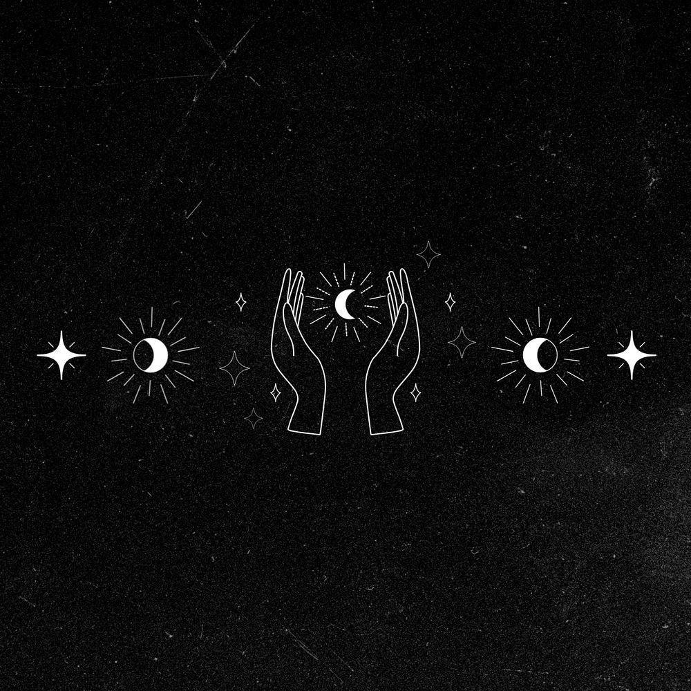 Aesthetic black celestial background, spirituality design