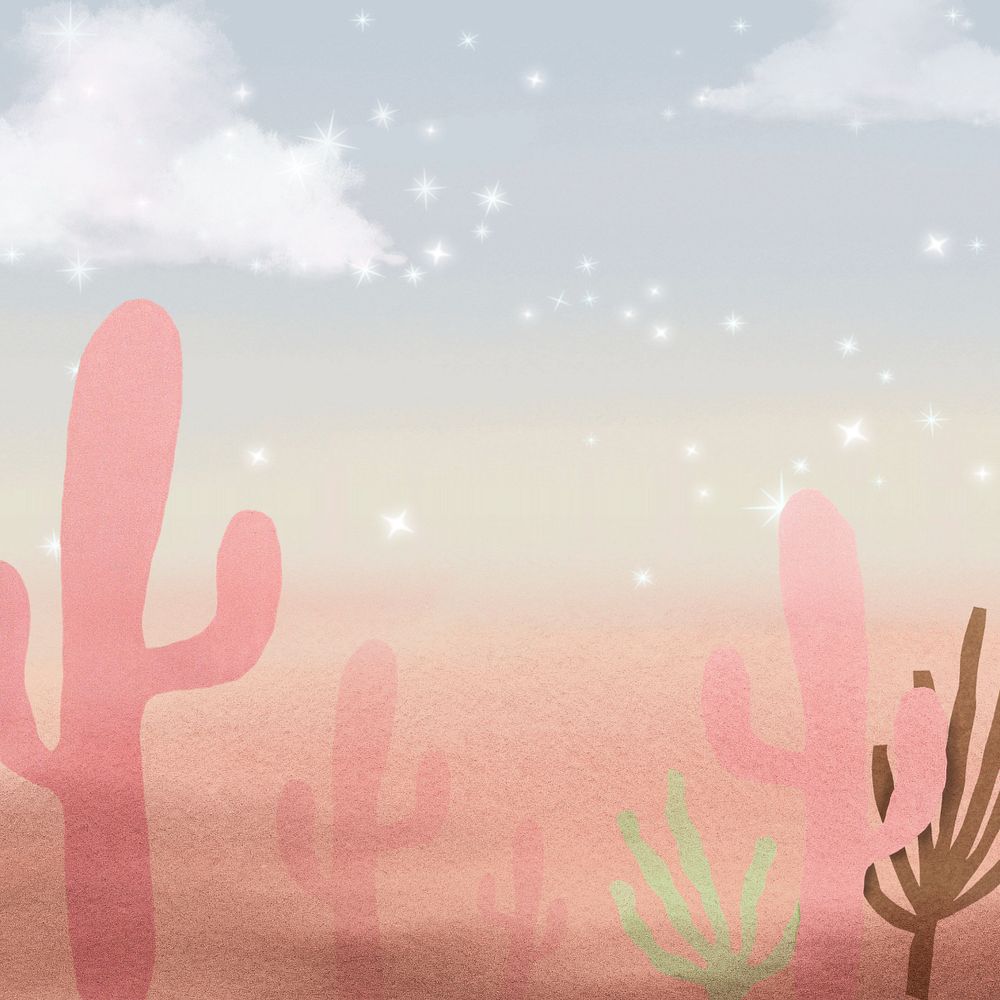 Aesthetic cactus gradient background