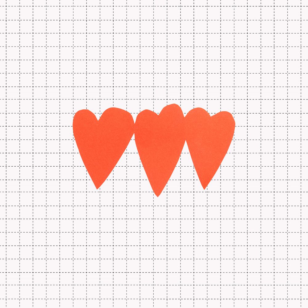 Aesthetic minimal hearts background, grid design