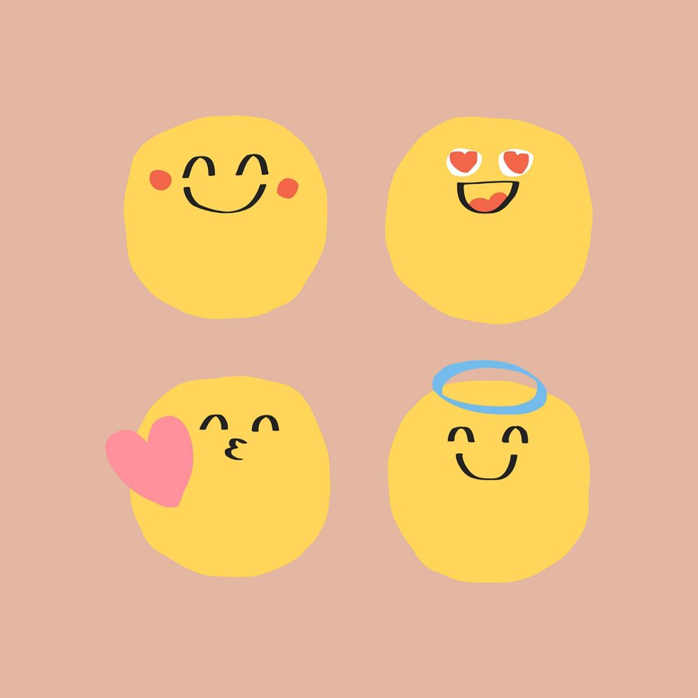 Happy emoji background, emoticon design