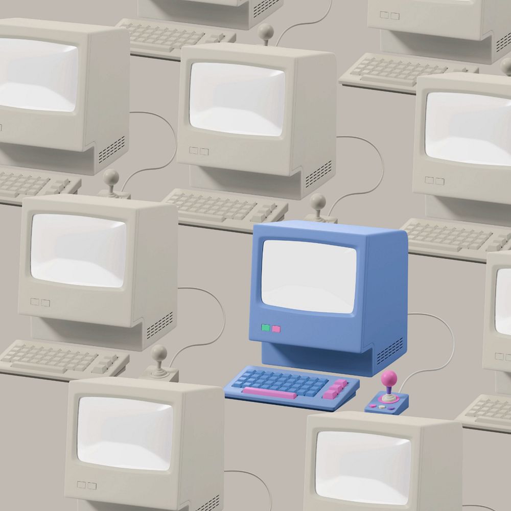 Retro computer gray pattern background