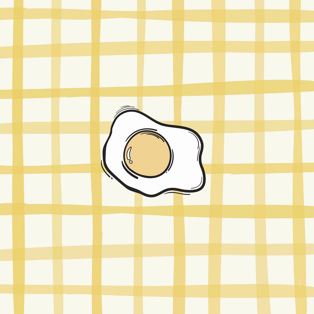 Cute breakfast yellow background, egg design