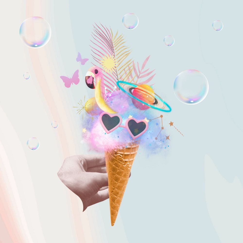 Aesthetic gradient ice-cream background