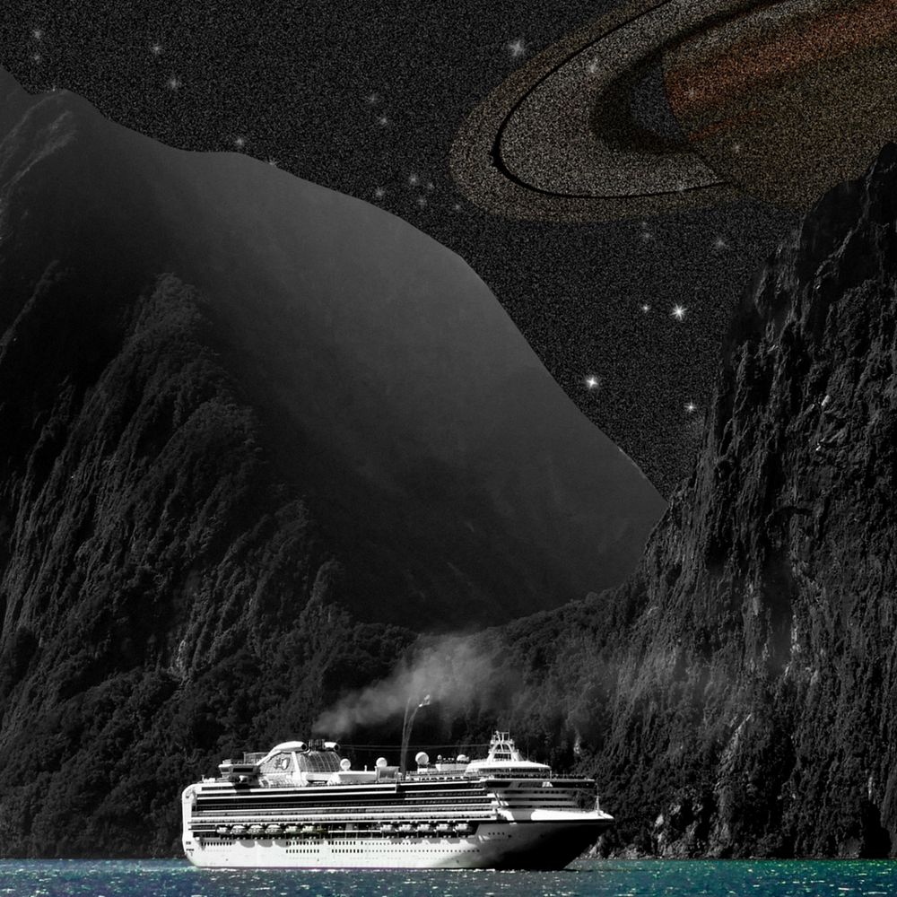 Dark galaxy aesthetic background, cruise design