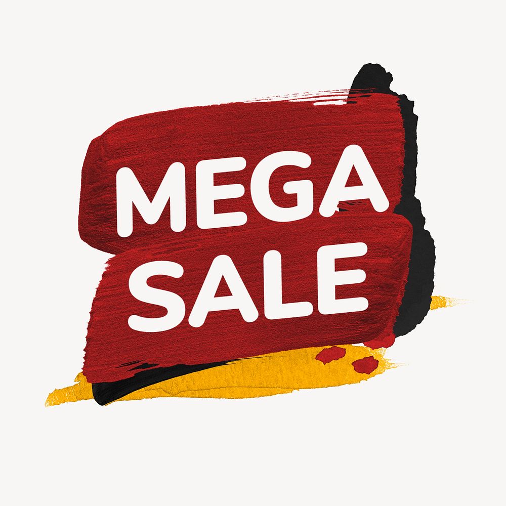 Mega sale Facebook ad template, red editable badge