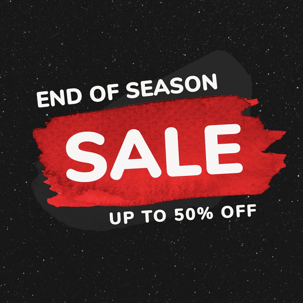 Season sale Facebook ad template, red editable badge