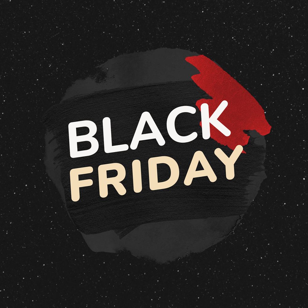 Black Friday Facebook ad template, red editable badge