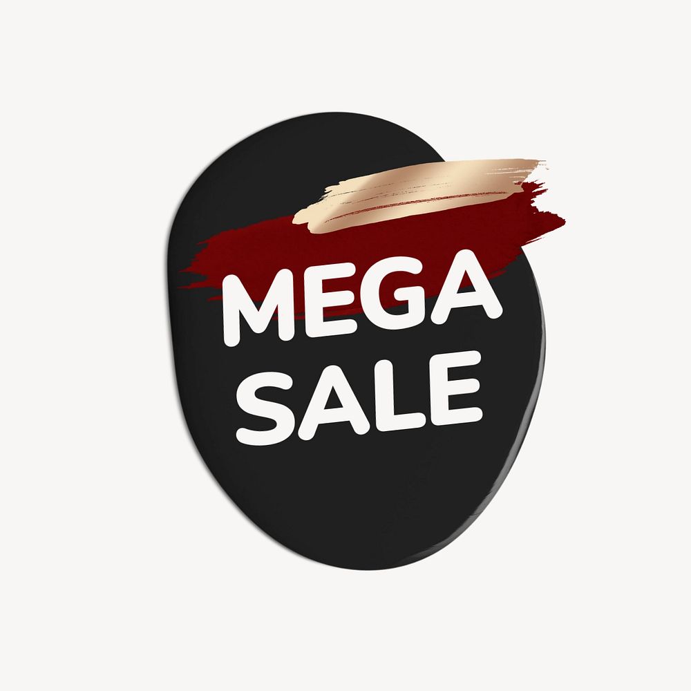 Mega sale Facebook ad template, red editable badge