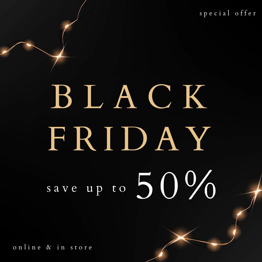 Black Friday Instagram ad template, editable sale design