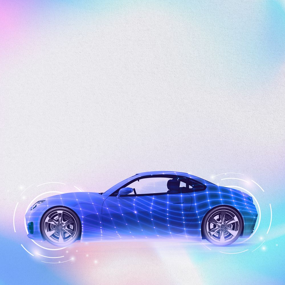 Smart car technology background, editable digital remix design