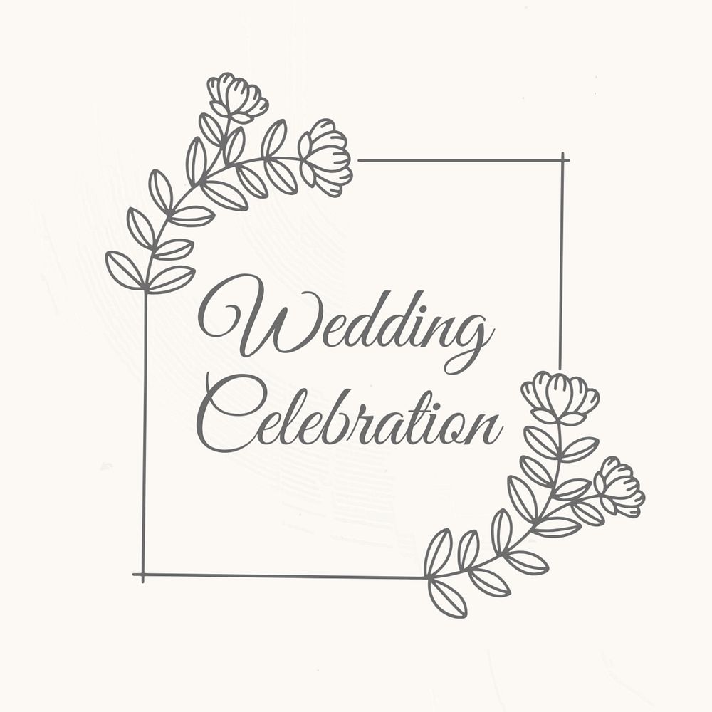 Editable laurel badge template, wedding design