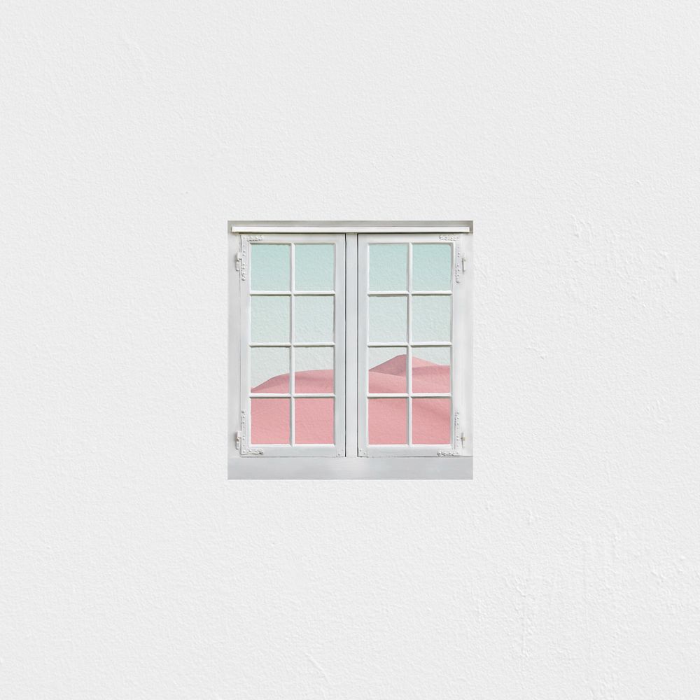 Aesthetic white window background, minimal design