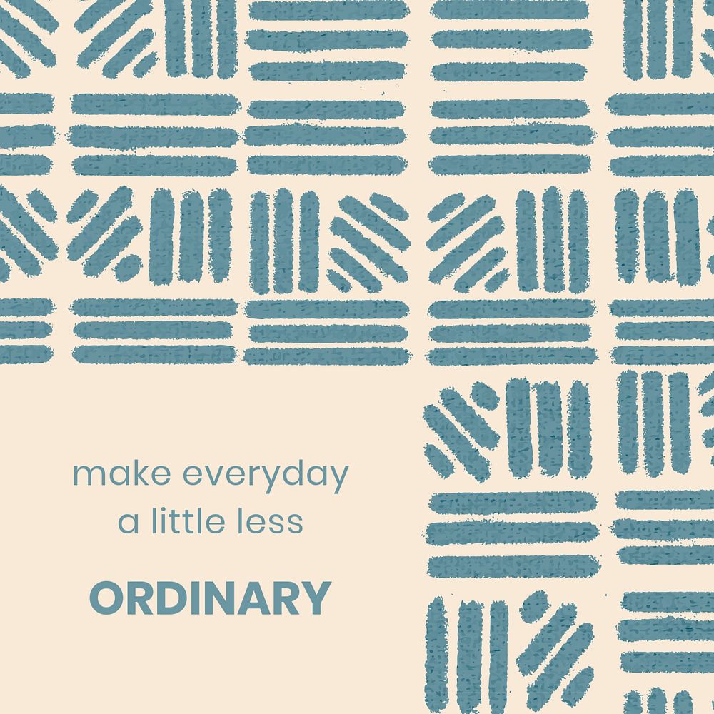 Vintage pattern Instagram post template, editable design, make everyday a little less ordinary quote