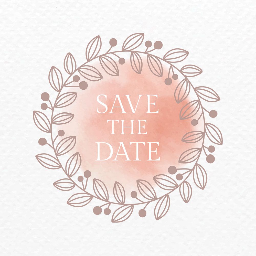 Save the date editable template, watercolor design