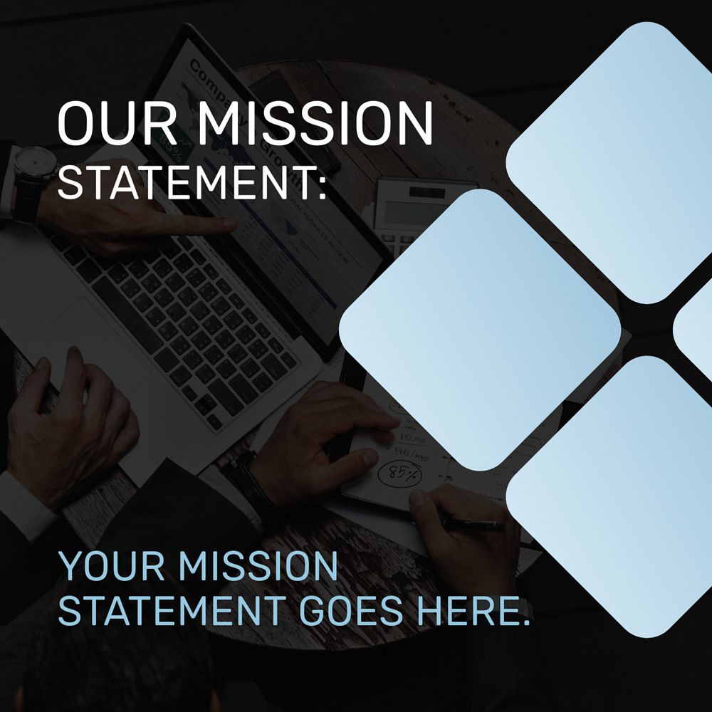 Business mission Instagram post template, editable design