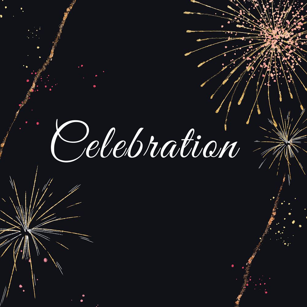 Celebration fireworks Instagram post template, editable design