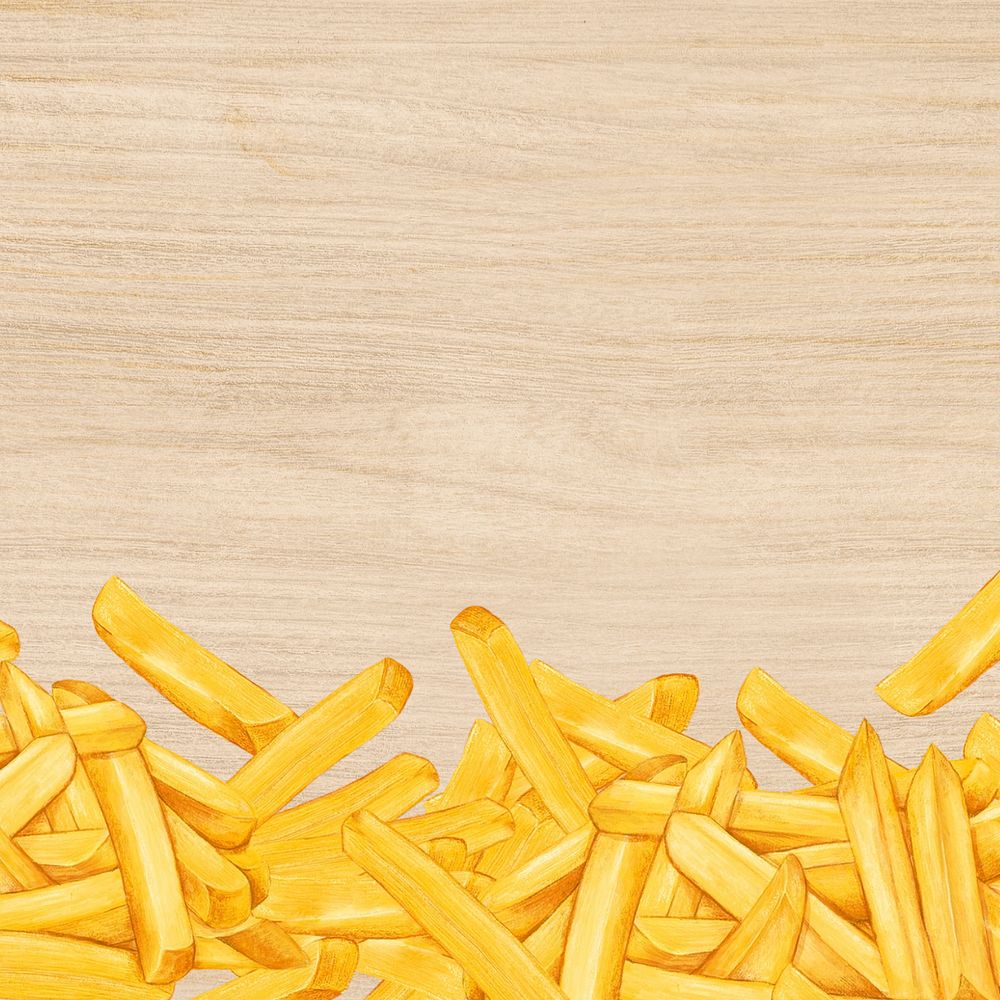 French fries border background, editable design