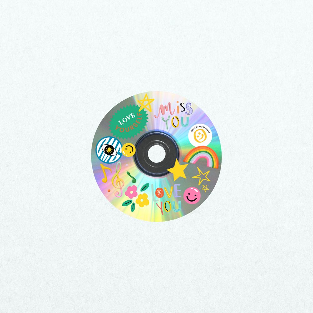 Cute music disc background, y2k design