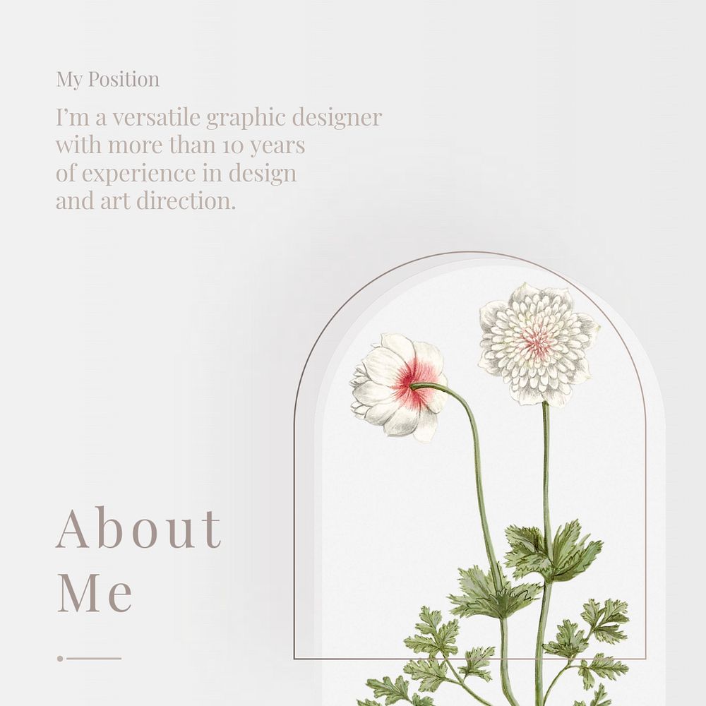 Aesthetic flower Instagram post template, editable design