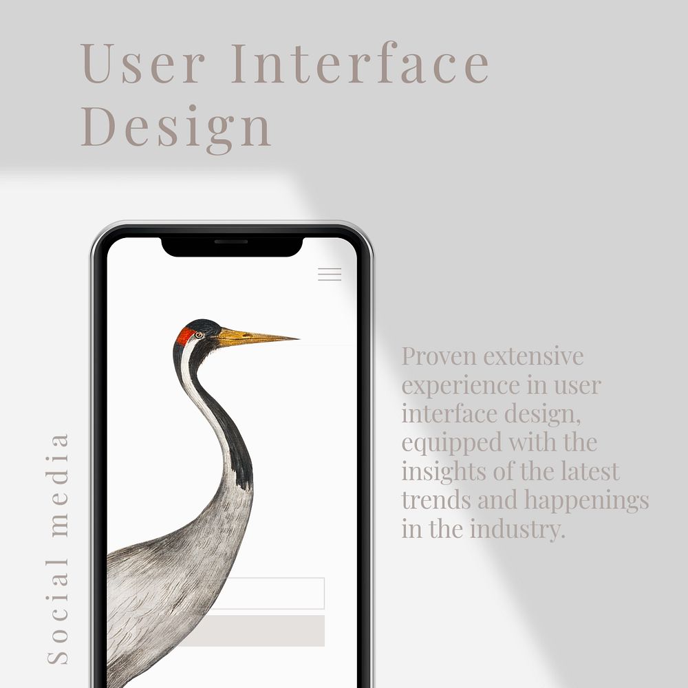 User interface Instagram post template, editable design