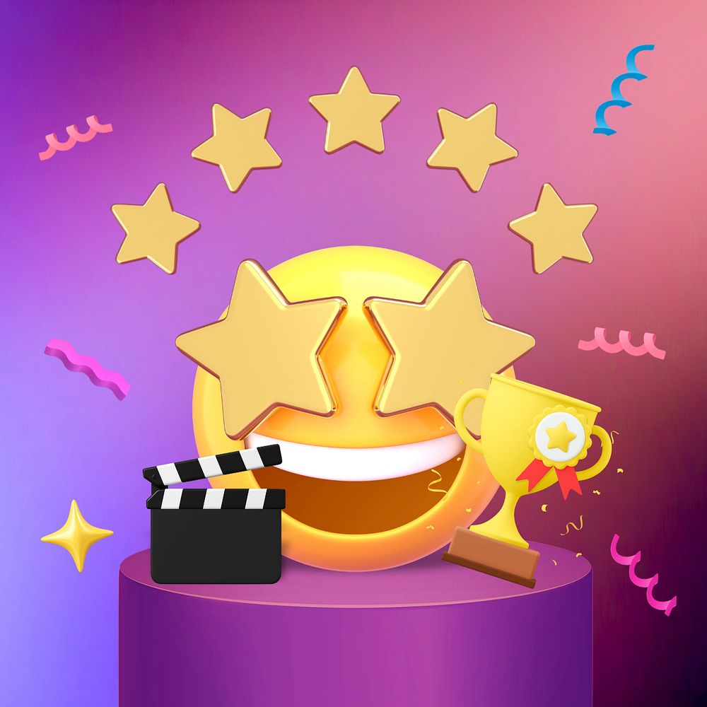 3D emoticon, award-winning movies illustration