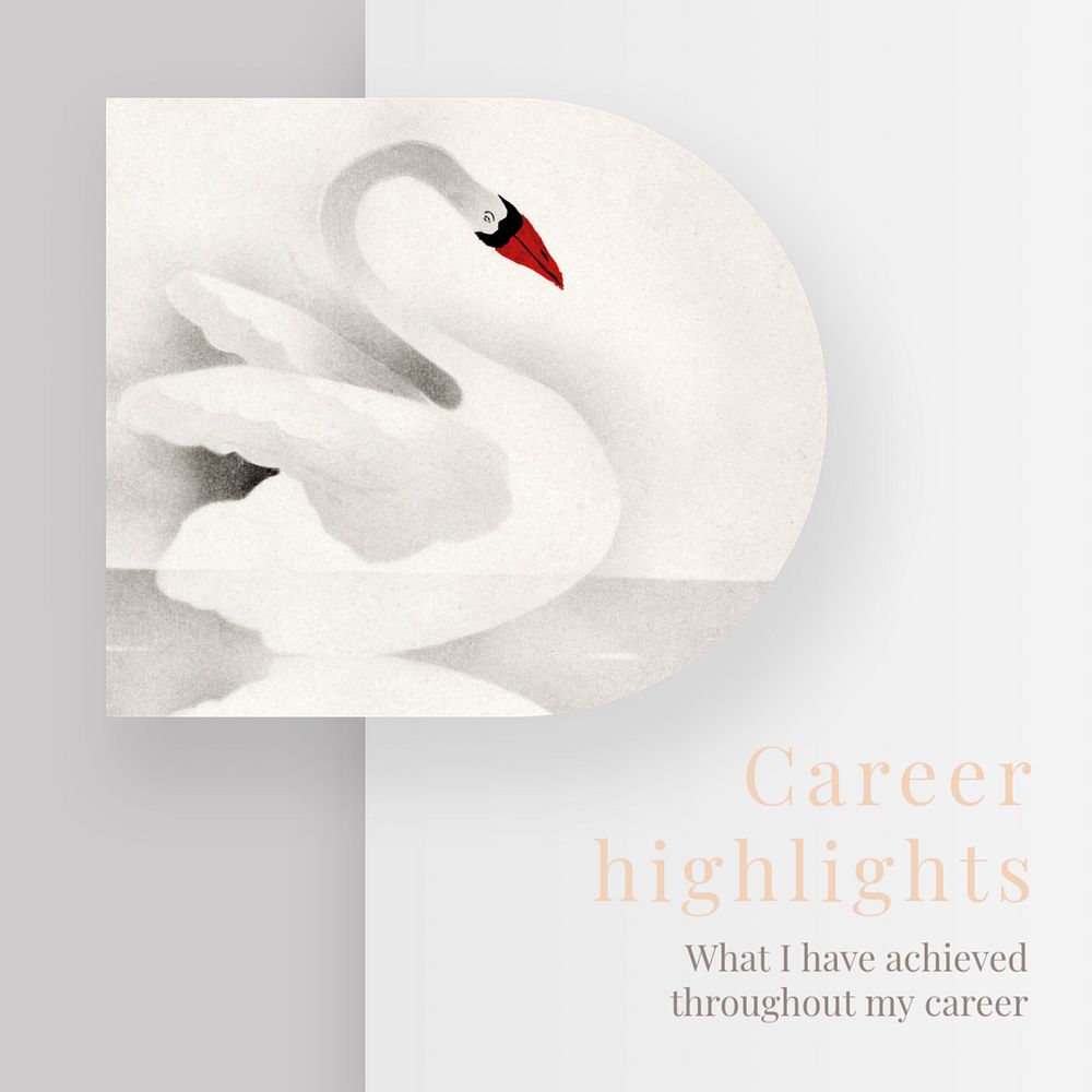 Career highlights Instagram post template, editable design