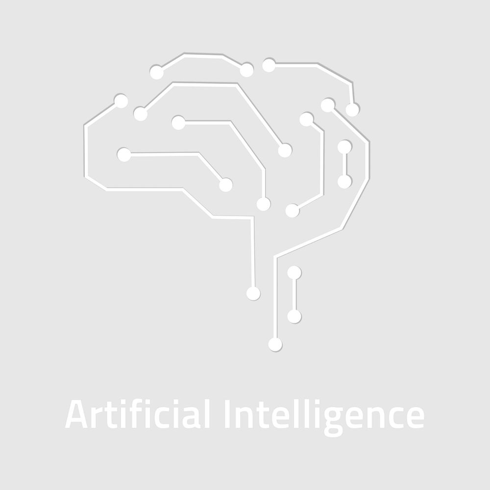 Editable AI brain template, futuristic technology design