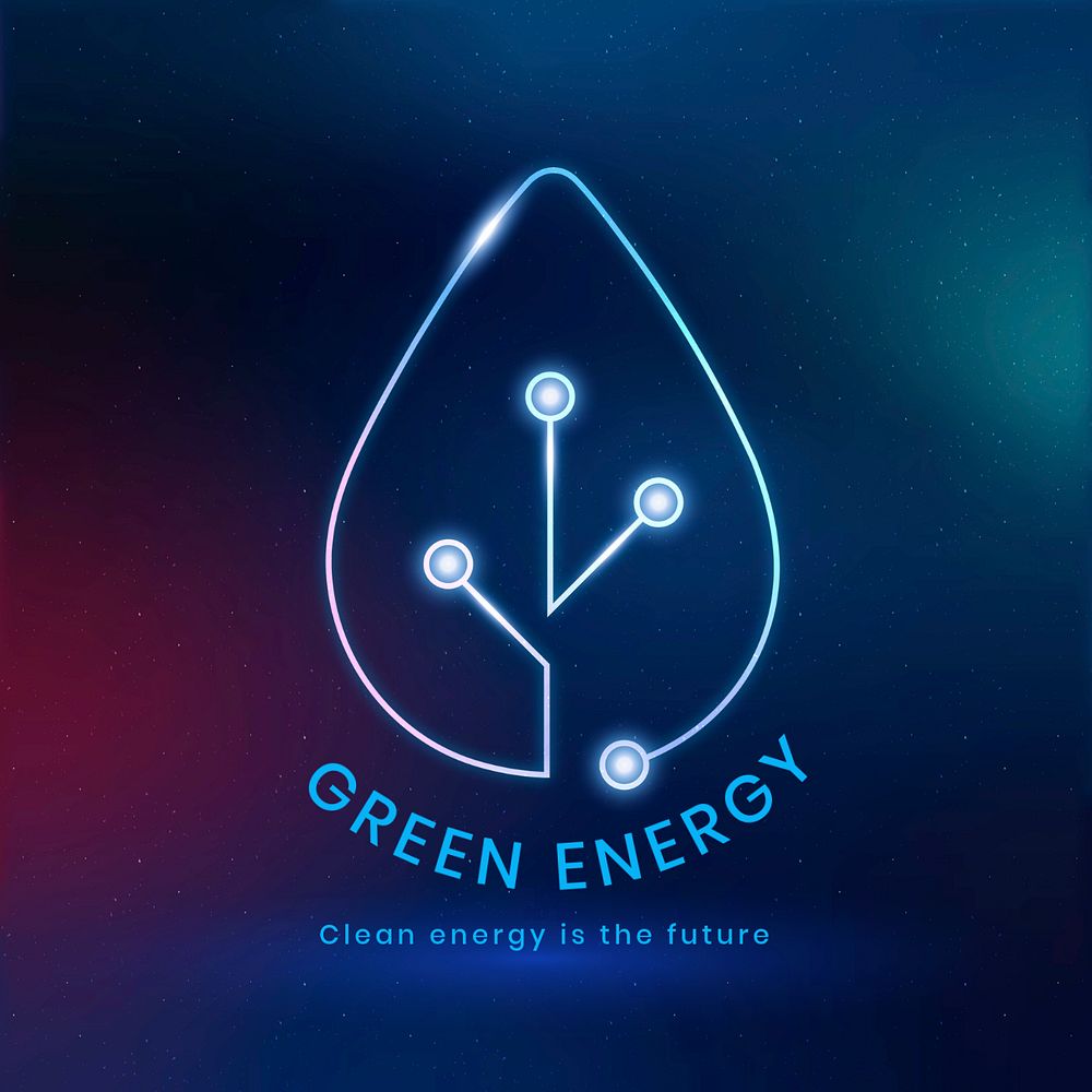 Clean energy Instagram post template, editable environment logo design