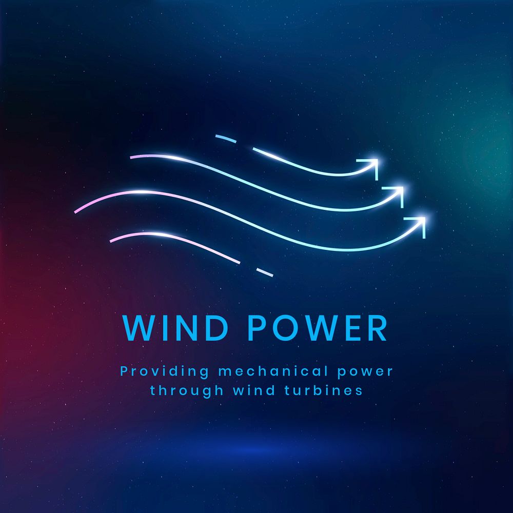 Wind energy Instagram post template, editable environment logo design