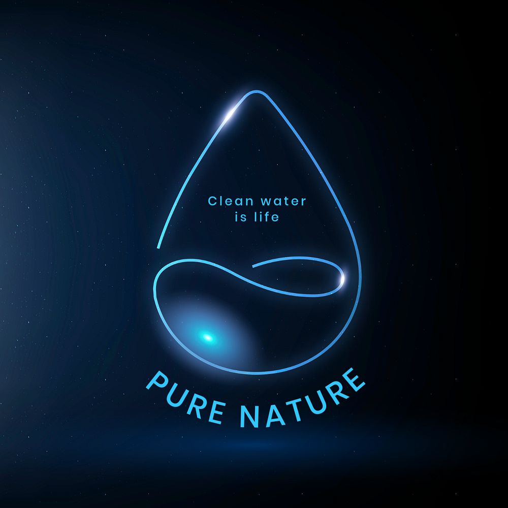 Pure nature Instagram post template, editable environment logo design