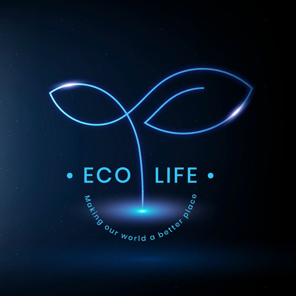 Eco life Instagram post template, editable environment logo design